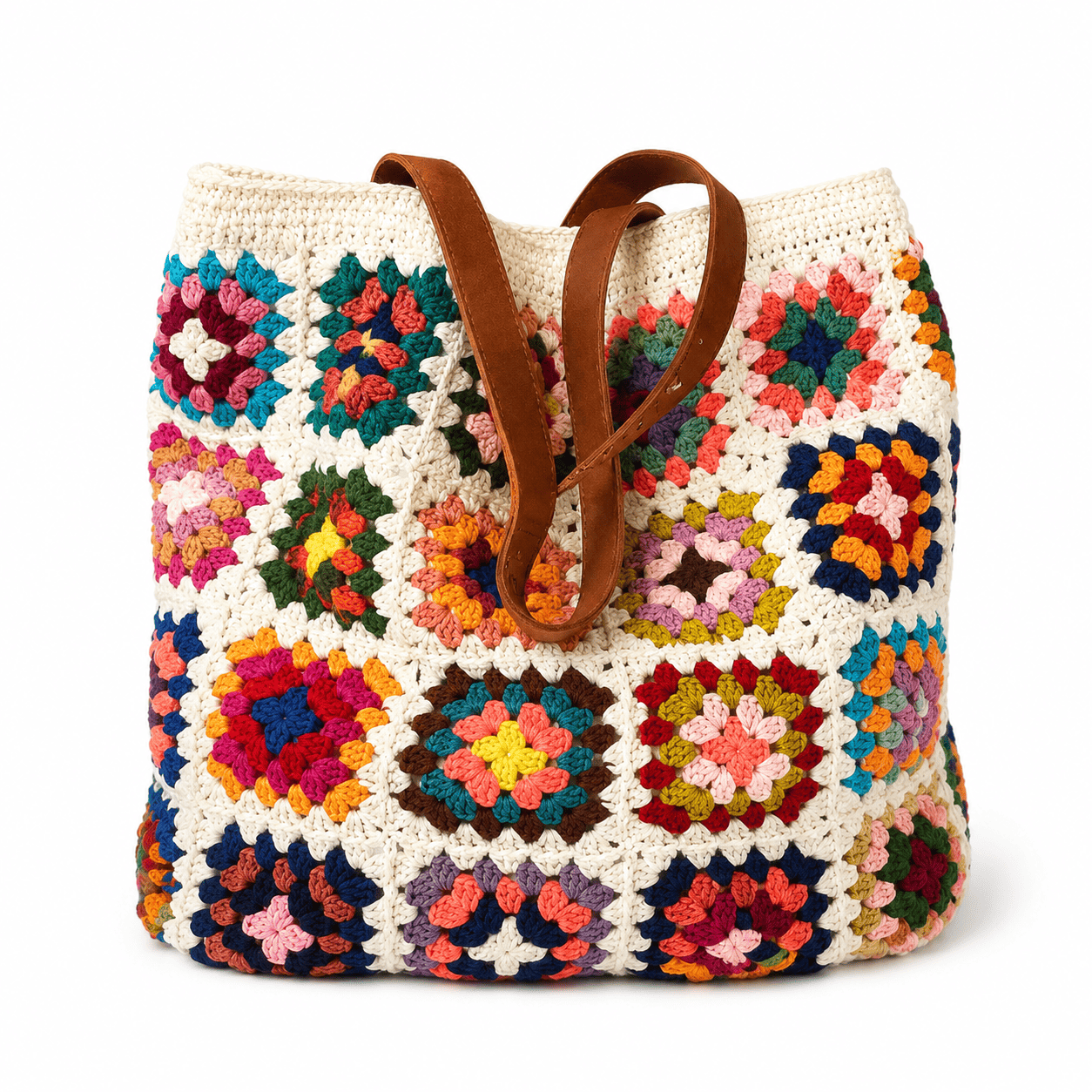 Sac Cabas Crochet Granny Square Boho